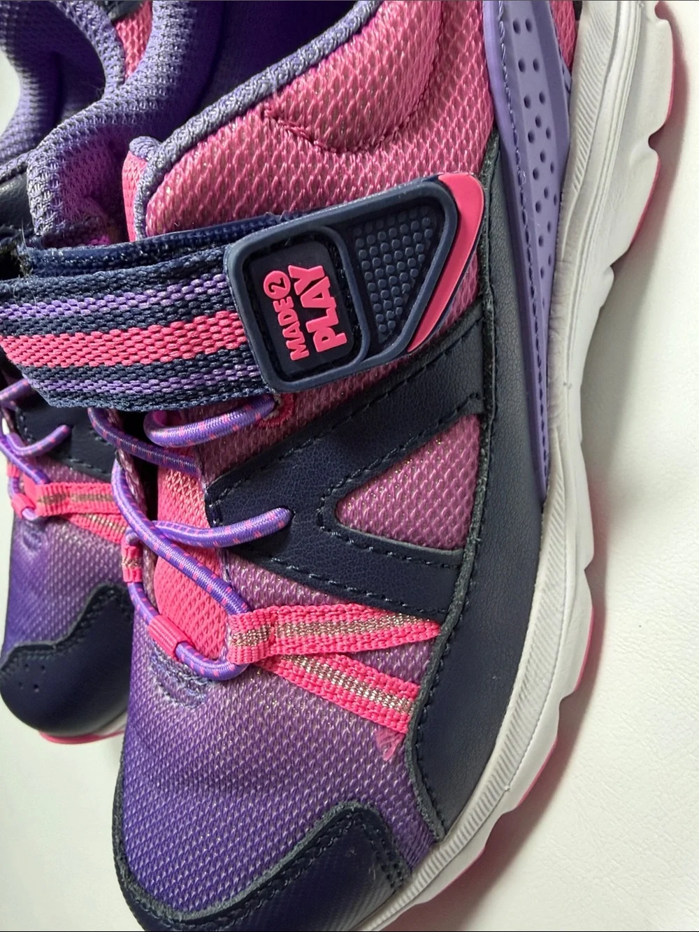 Girls Size 1 Stride Rite M2P Made to Play Journey Player Pink/Purple Sneaker